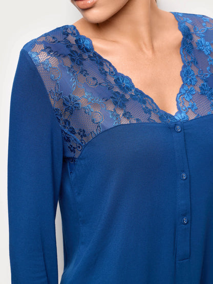 Yamamay DARK BLUE Women Long-Sleeve Nightshirt - Primula Color SKU: PCCD193001_215 Image 03