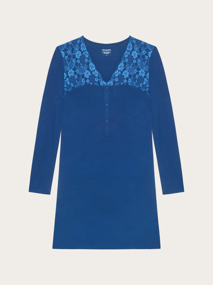 Yamamay DARK BLUE Women Long-Sleeve Nightshirt - Primula Color SKU: PCCD193001_215 Image 05