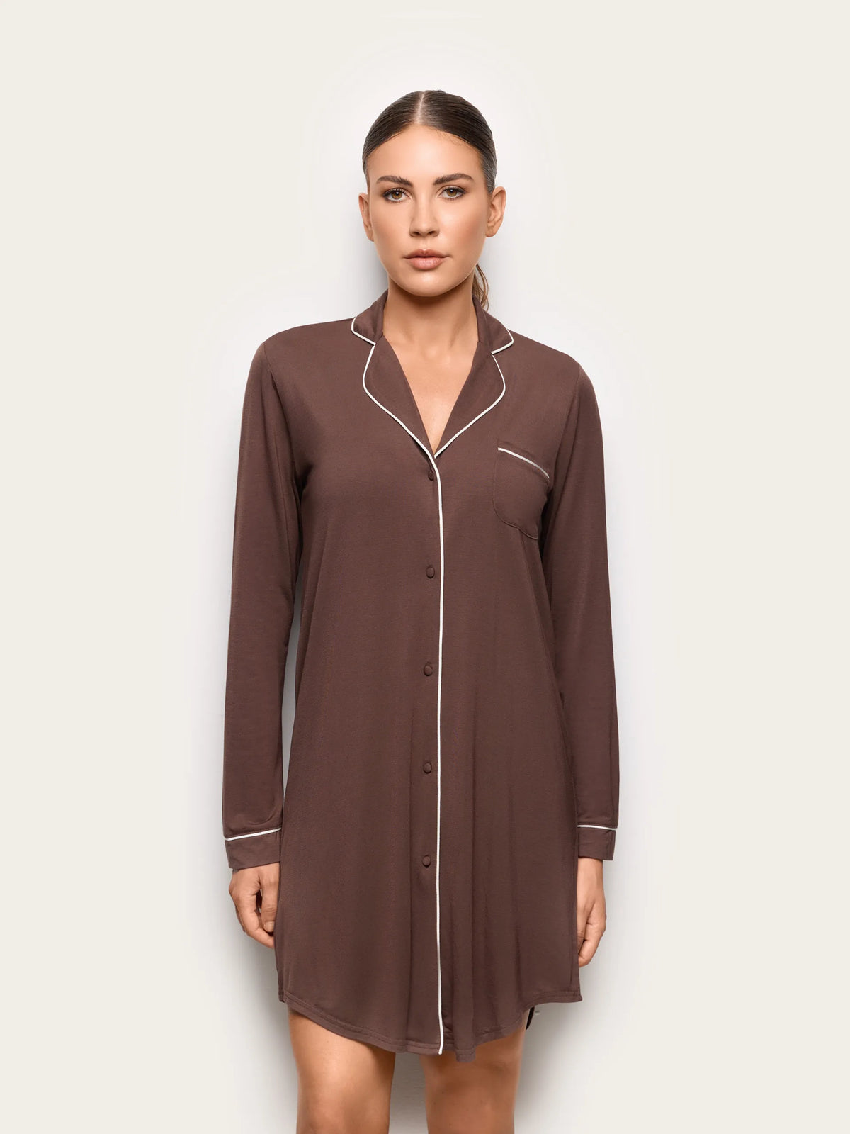 Yamamay CHOCOLATE Women Long-Sleeve Nightshirt - Daily Modal SKU: PCCD193002_033 Image 02