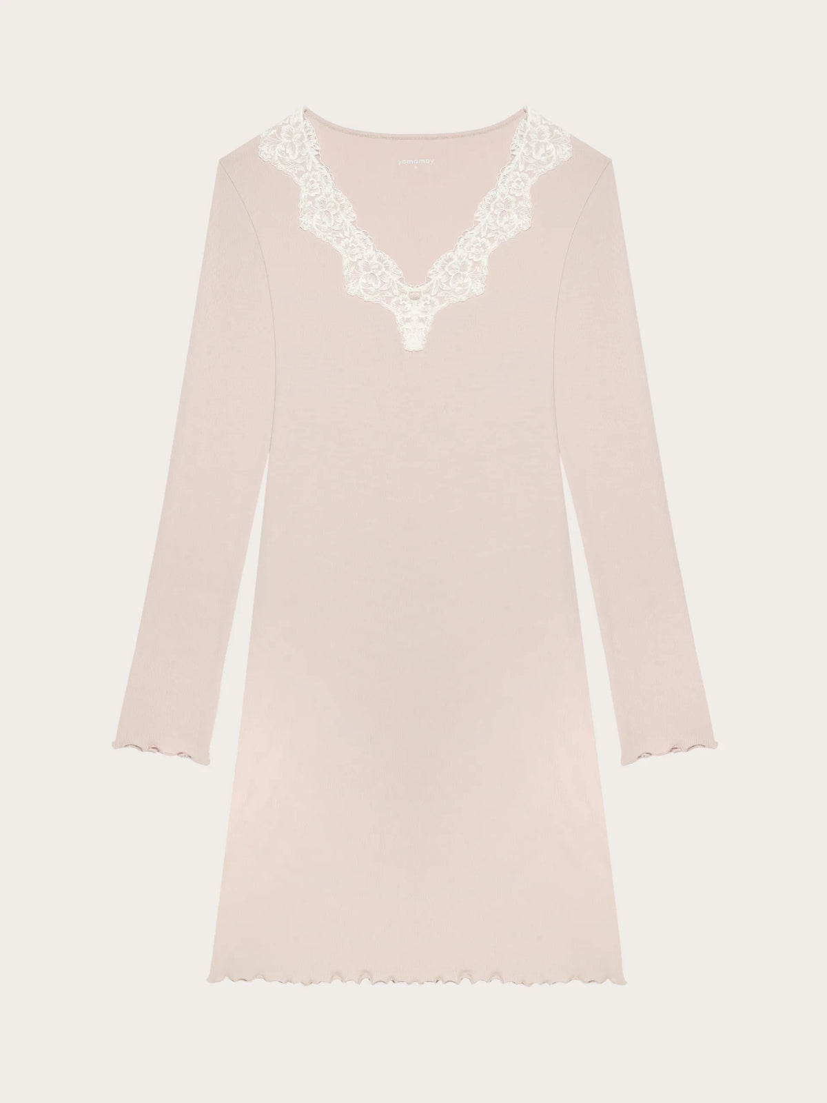 Yamamay BEIGE Women Long-Sleeve Nightshirt - Basic Modal &amp; Cotton Rib SKU: PCCD193003_726 Image 05