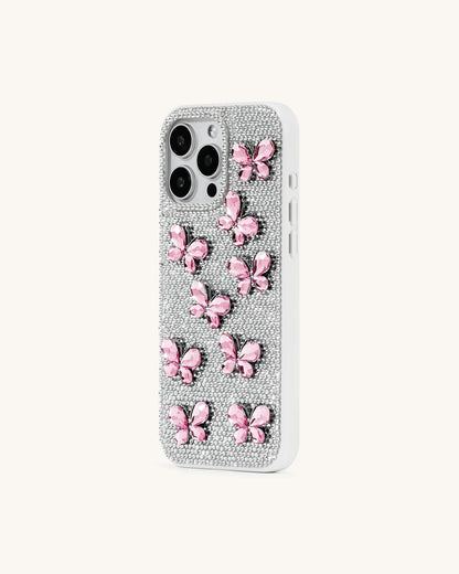 JW Pei White Women Butterfly Crystal Phone Case SKU: PE095-9-ip17pro_White Image 03