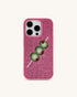 JW Pei Pink Women Olive Skewer Rhinestone Phone Case SKU: PE201-4-ip17pro_Pink Image 01