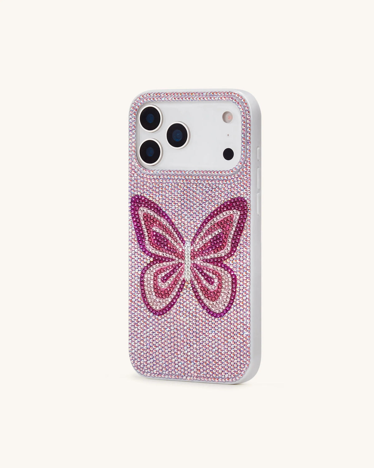 JW Pei Pink Women Butterfly Artificial Crystal Phone Case - Iphone 17 Pro Max SKU: PE209-4_Pink Image 02