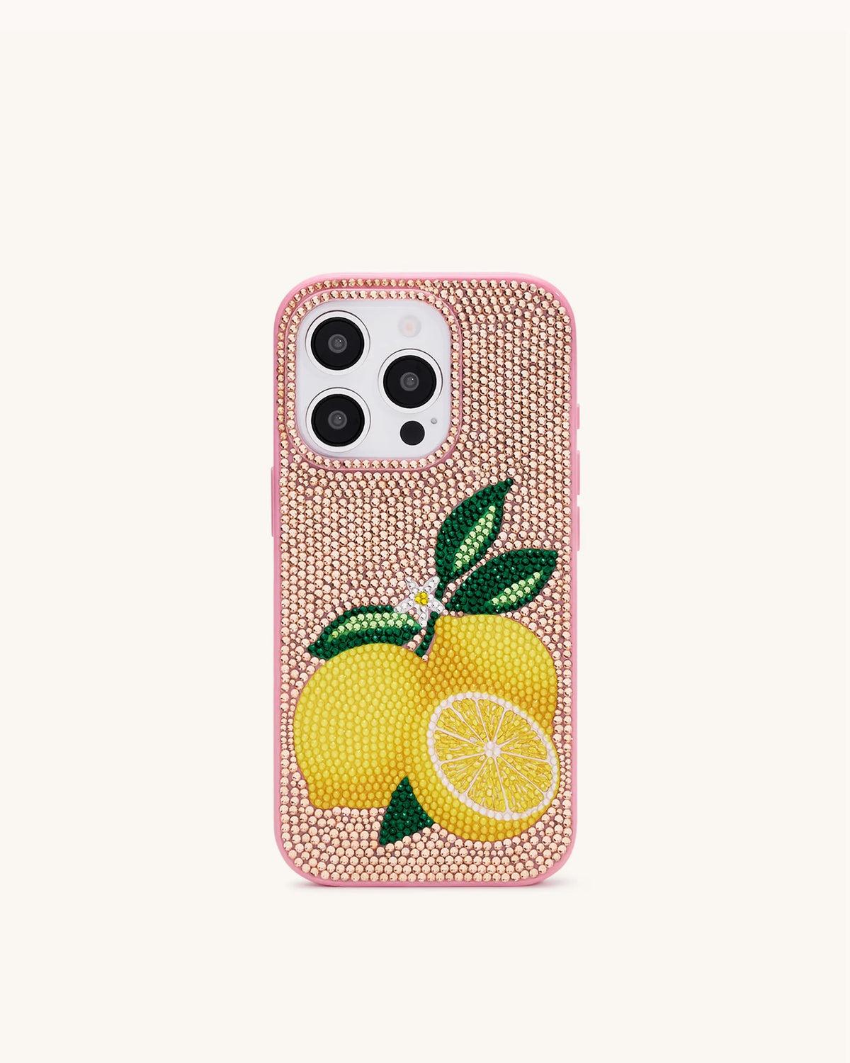 JW Pei Pink Women Lemon Artificial Crystal Phone Case SKU: PE213-4-ip17pro_Pink Image 01