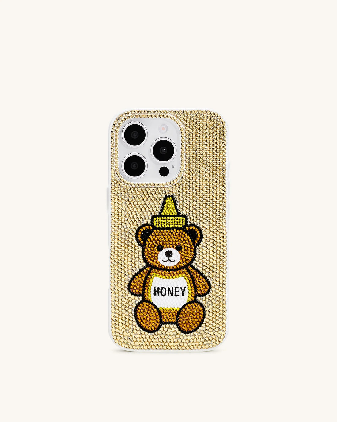 JW Pei Neutral Women Honey Bear Artificial Crystal Phone Case SKU: PE318-8-ip17pro_Neutral Image 01
