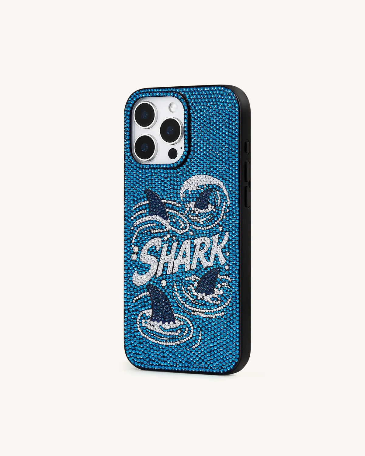 JW Pei Blue Women Shark Blue Artificial Crystal Phone Case - Iphone 17 Pro Max SKU: PE395-5-IP17PM_Blue Image 03