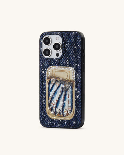 JW Pei Blue Women Sardine Tin Artificial Crystal Phone Case SKU: PE401-5-ip17pro_Blue Image 04