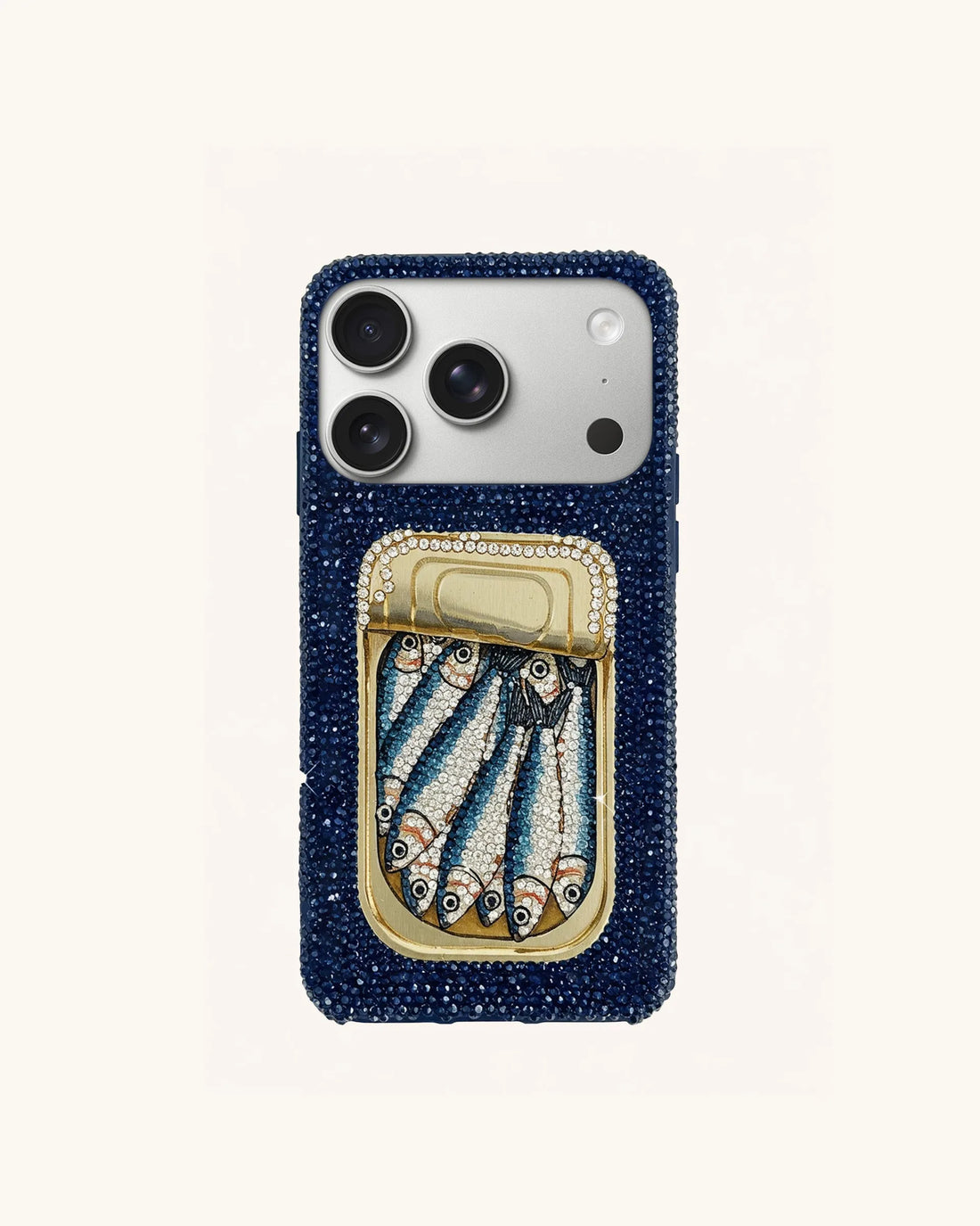 JW Pei Blue Women Sardine Tin Artificial Crystal Phone Case - Iphone 17 Pro Max SKU: PE401-5_Blue Image 01