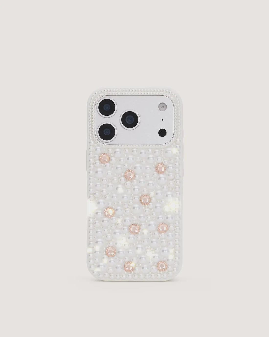 JW Pei White Women Pearl Embellished Phone Case SKU: PE420-2-ip17pro_White Image 01