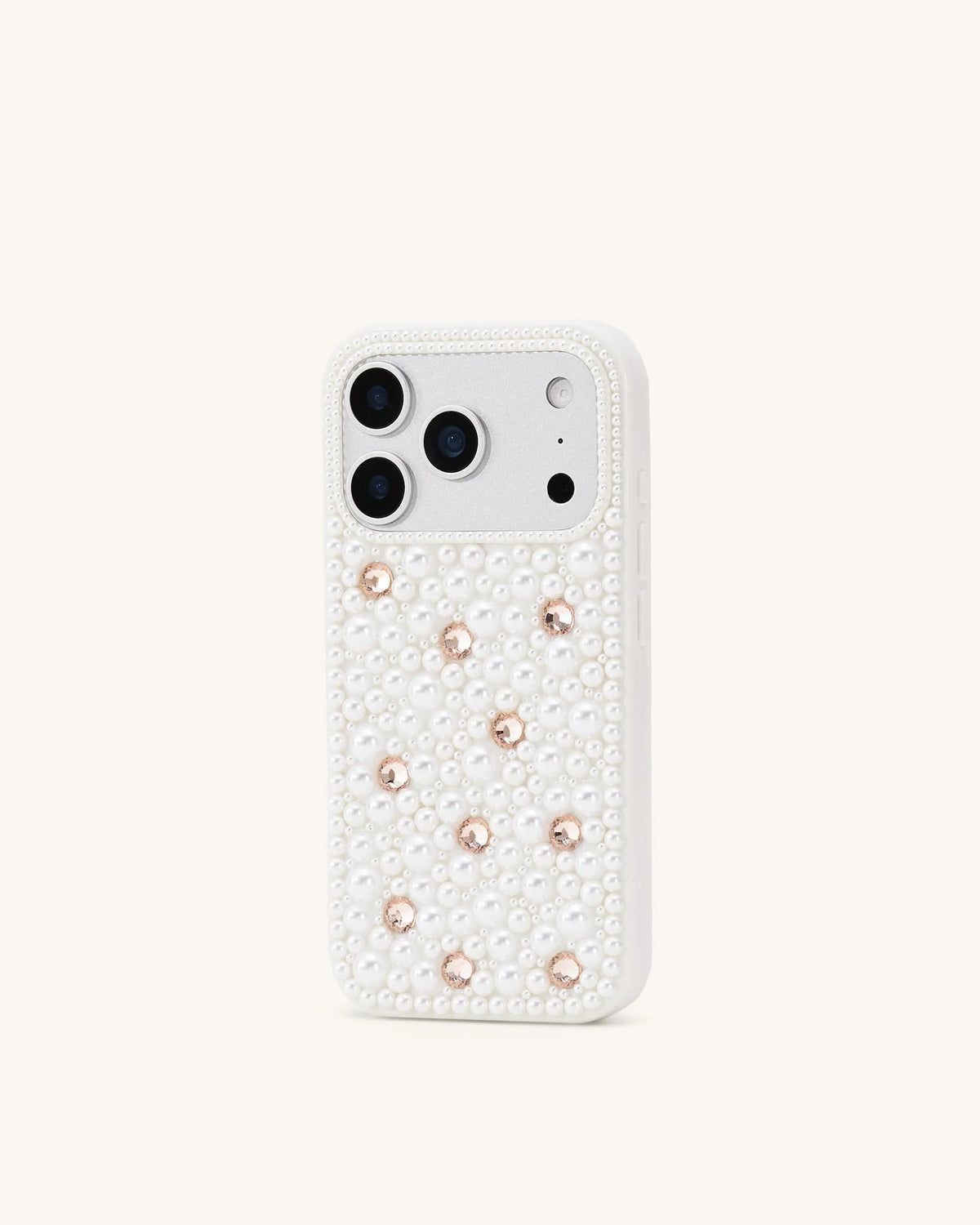 JW Pei White Women Pearl Embellished Phone Case SKU: PE420-2-ip17pro_White Image 03