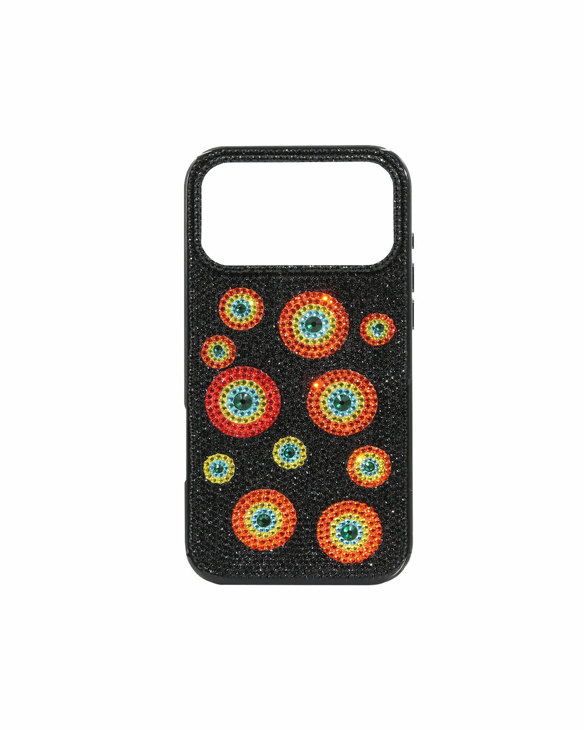 JW Pei Black Women Evil Eye Artificial Crystal Embellished Phone Case SKU: PE435-1-ip17pro_Black Image 01