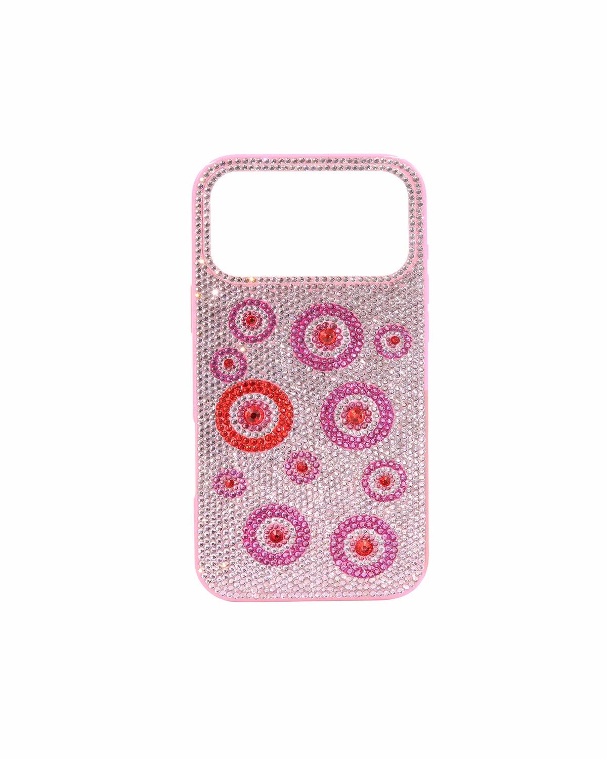 JW Pei Pink Women Evil Eye Artificial Crystal Embellished Phone Case SKU: PE435-4-ip17pro_Pink Image 01