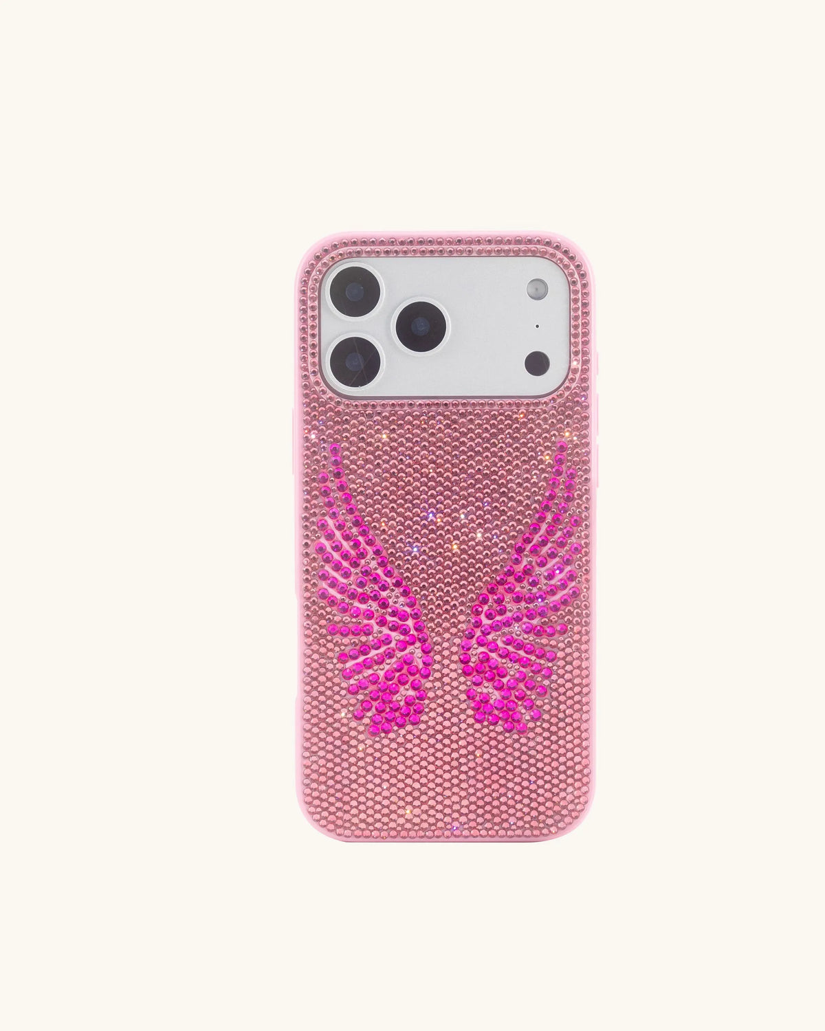JW Pei Pink Women Artificial Crystal Angel Wings Phone Case SKU: PE451-4-ip17pro_Pink Image 01