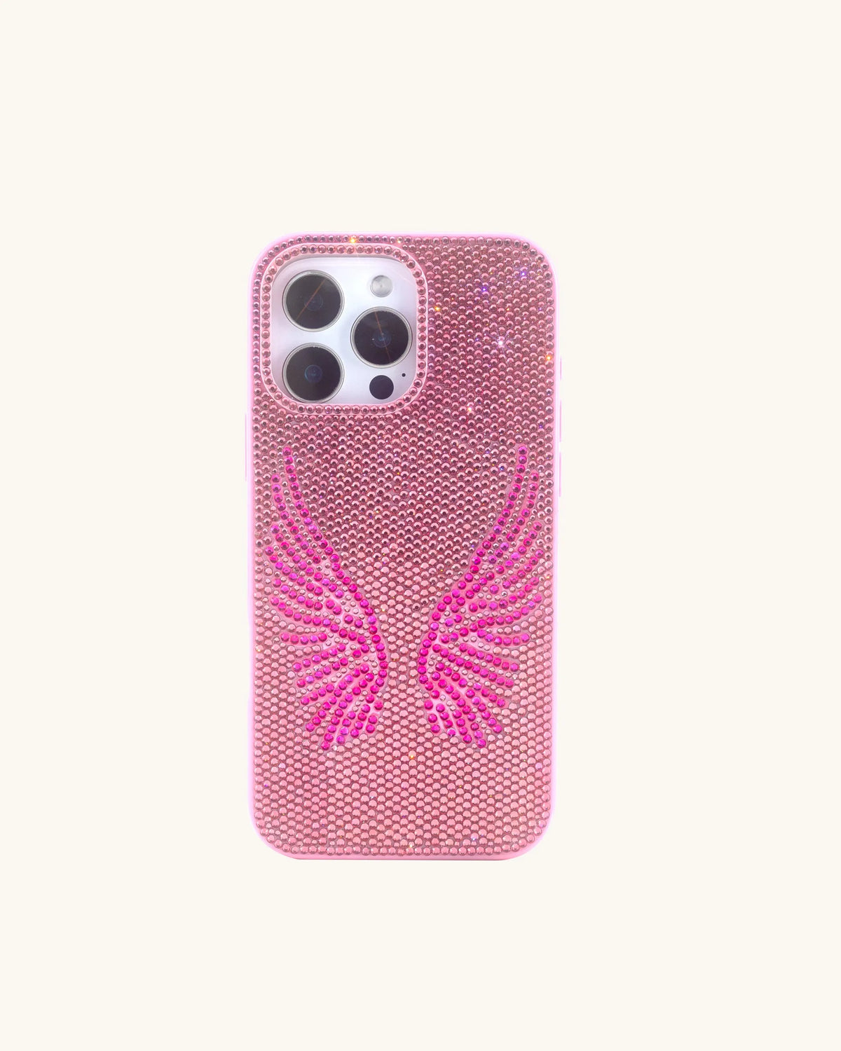 JW Pei Pink Women Artificial Crystal Angel Wings Phone Case SKU: PE451-4-ip17pro_Pink Image 02