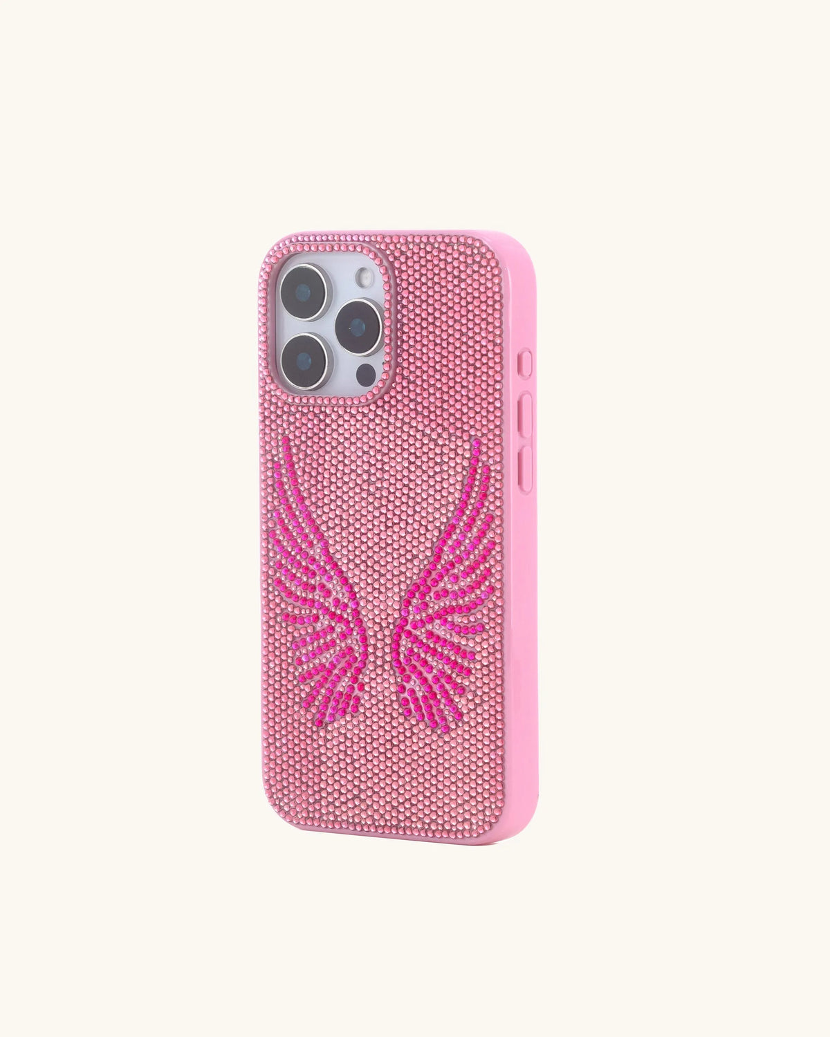 JW Pei Pink Women Artificial Crystal Angel Wings Phone Case SKU: PE451-4-ip17pro_Pink Image 03