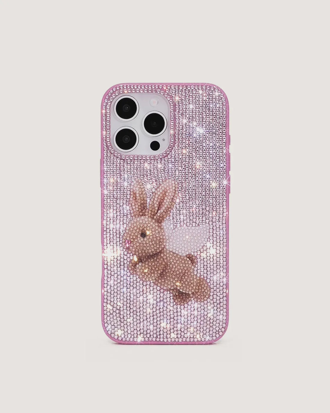 JW Pei Pink Women Angel Bunny Glitter Phone Case SKU: PE462-4-ip17pro_Pink Image 01