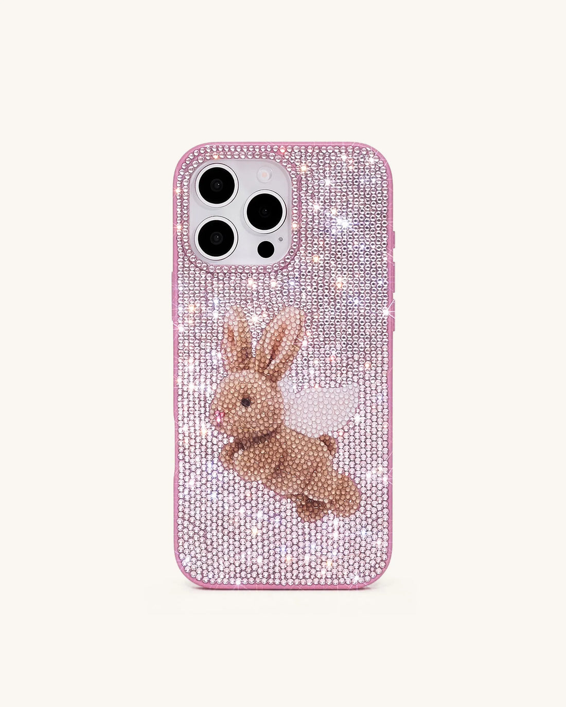 JW Pei Pink Women Angel Bunny Glitter Phone Case SKU: PE462-4-ip17pro_Pink Image 02