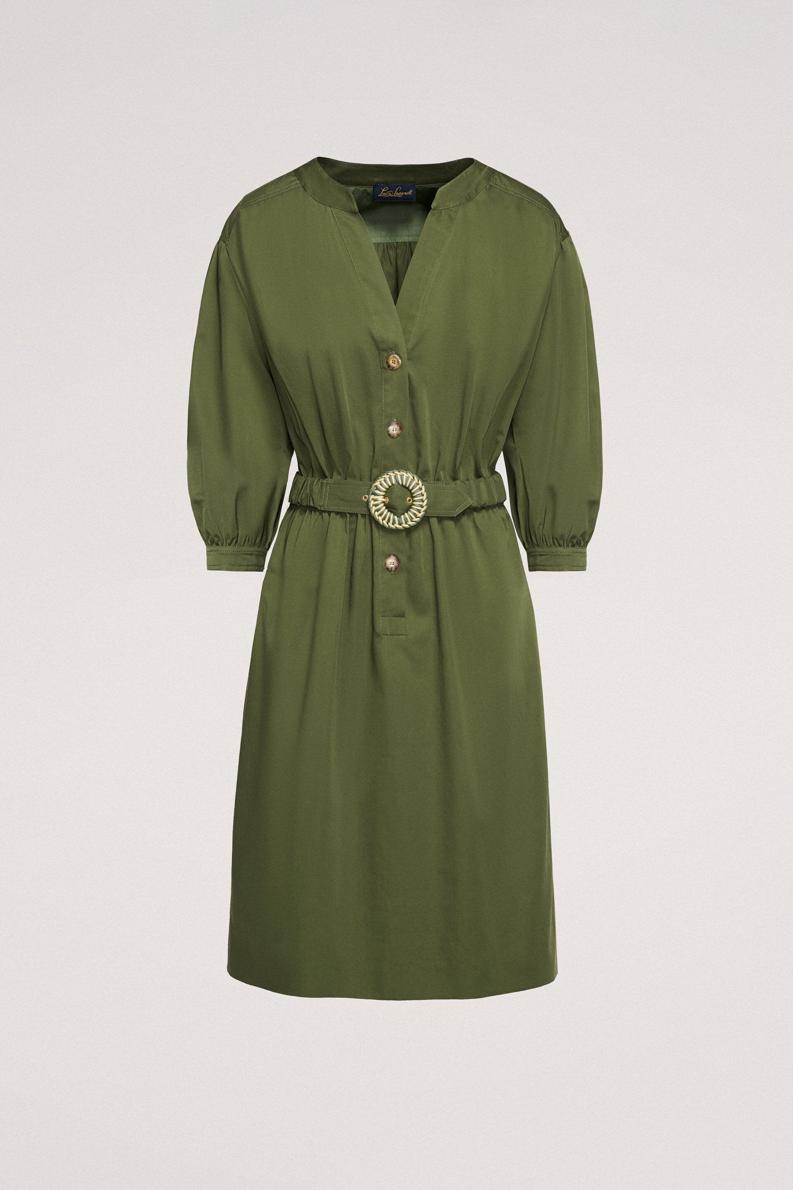 Shirt Dress With Gathered Waist_Pignolo_1779_05