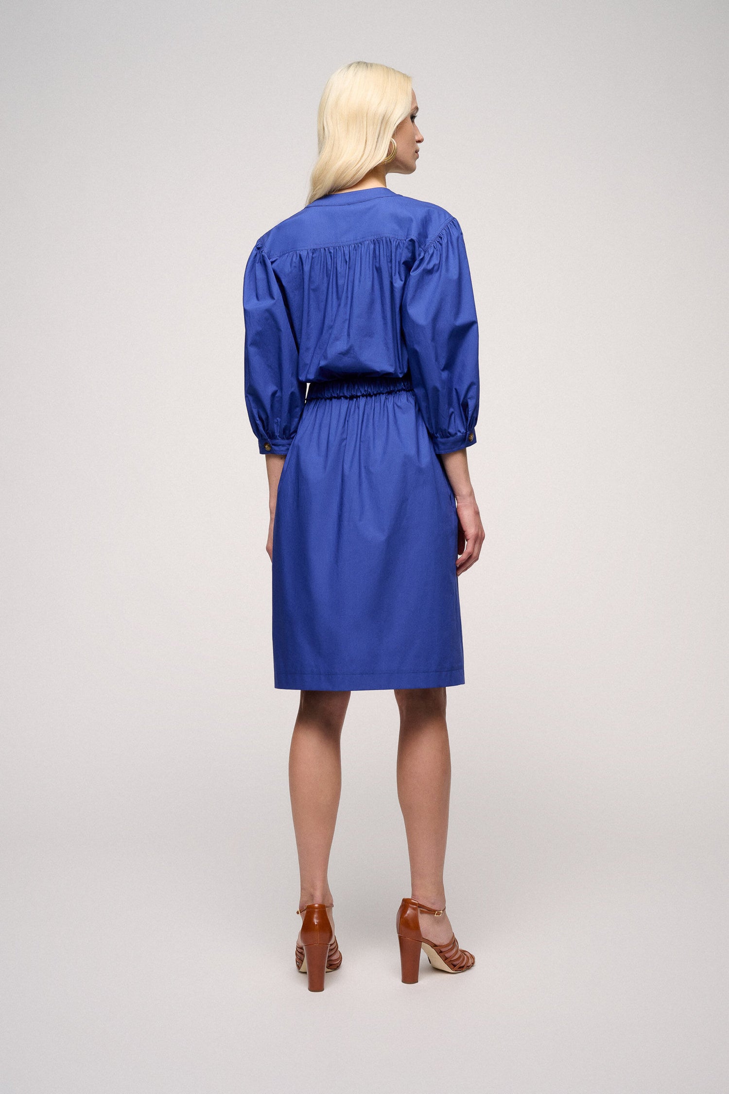 Pignolo Shirt Dress With Gathered Waist_PIGNOLO_2541_02