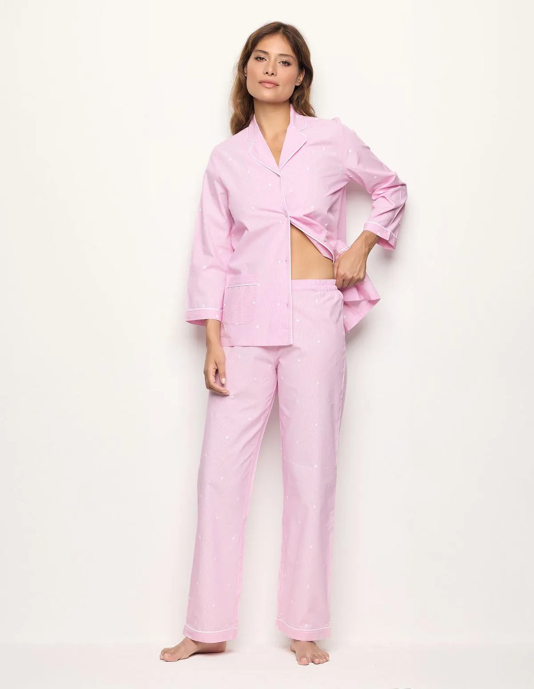 Yamamay_Stripes_Long Cotton Trousers with Embroidered Polka Dots Ð Daily Pajamas_PPBD183001_171_01