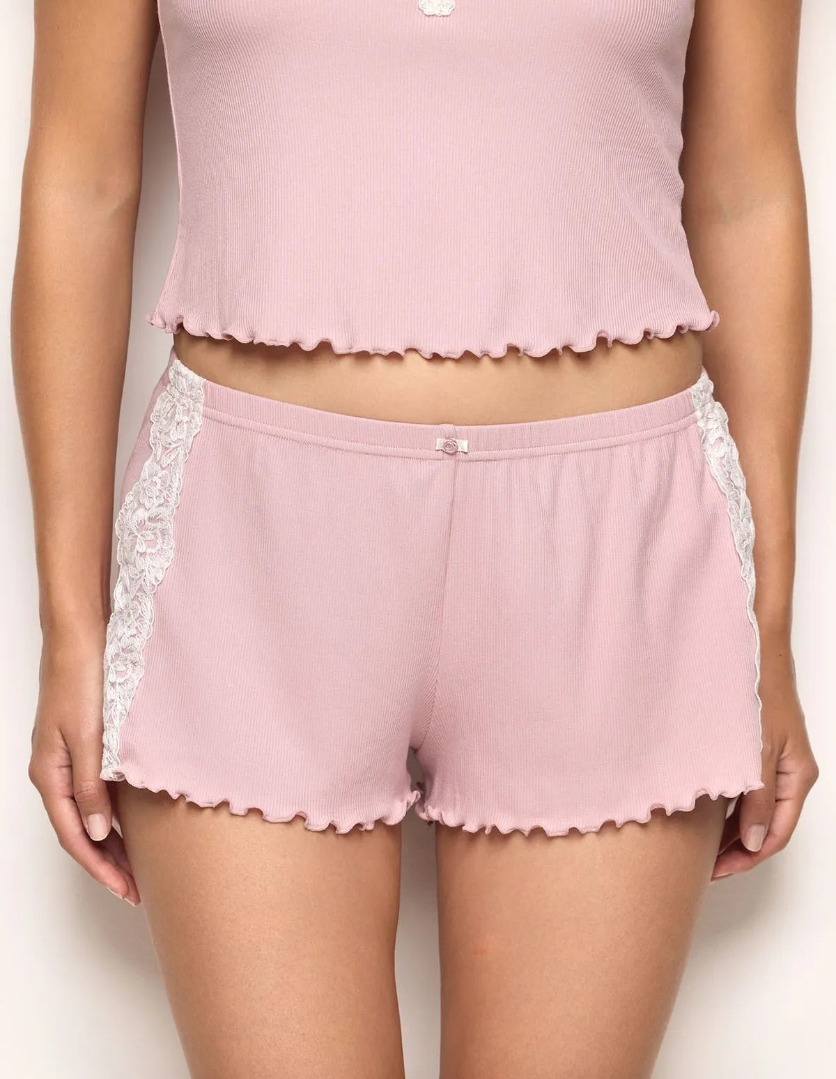 Yamamay_Clay Rose_Short Embroidered Trousers Ð Basic Modal/Cotton Rib_PPBD183006_239_03