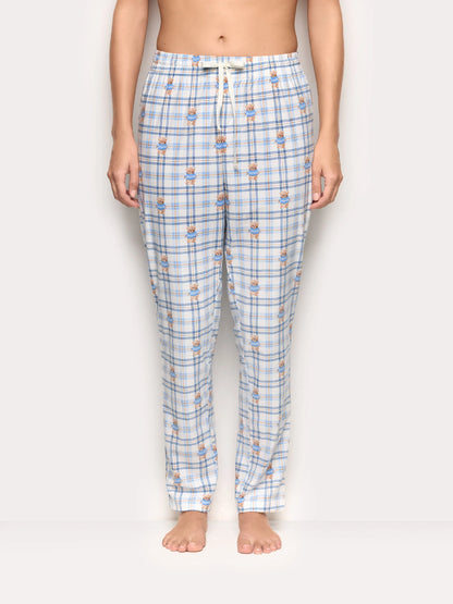 Yamamay_Printed_Checked Microfleece Trousers With Bears Mix And Match_PPBD184003_128_02