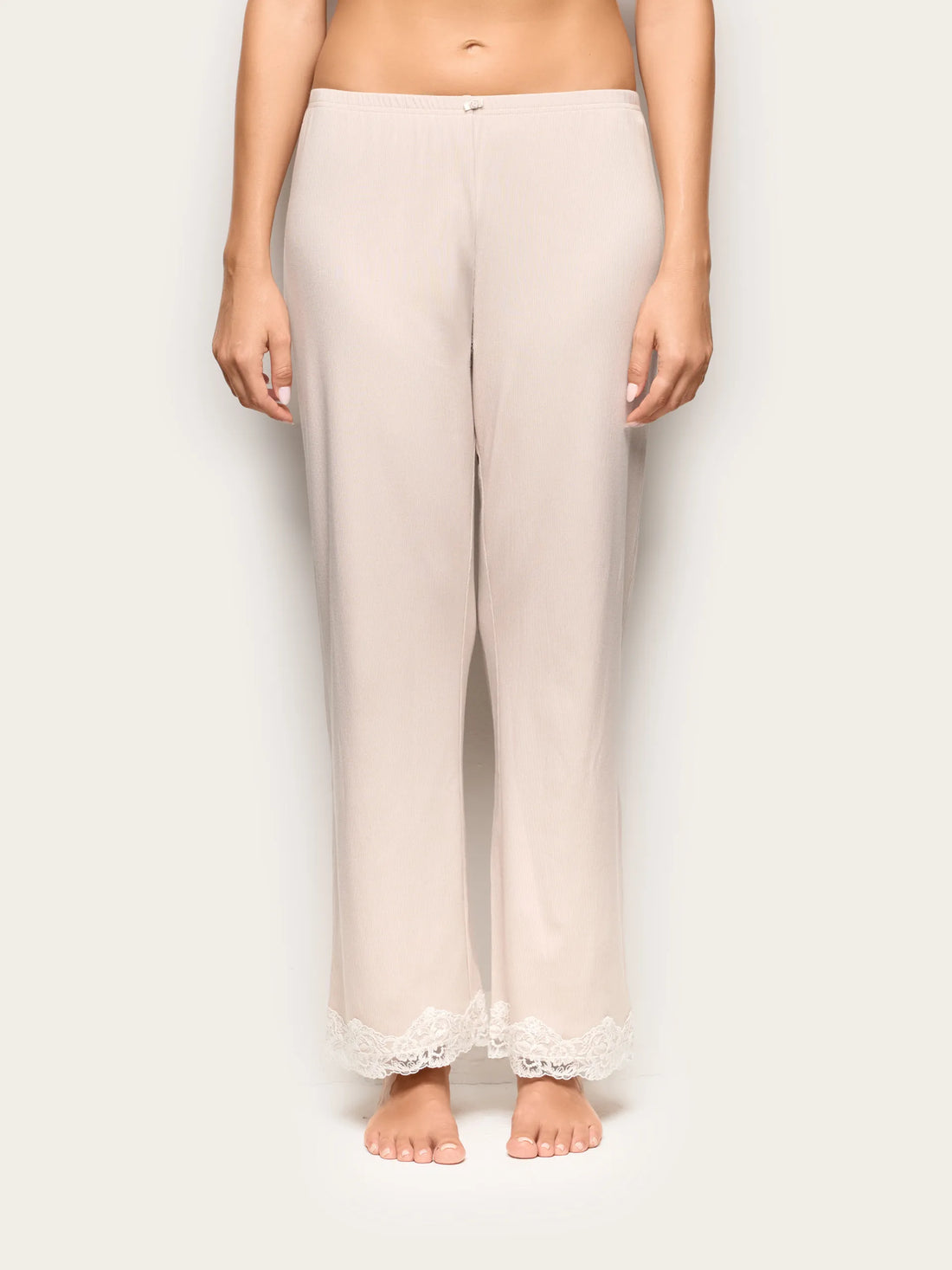 Yamamay BEIGE Women Full-Long Trousers - Basic Modal &amp; Cotton Rib SKU: PPBD193003_726 Image 02