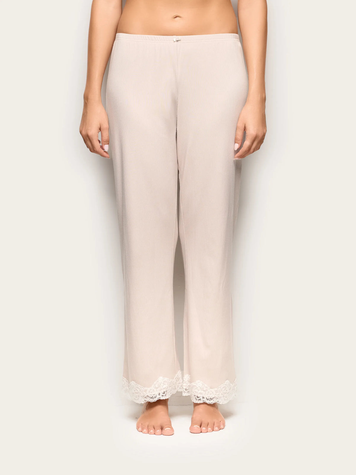 Yamamay BEIGE Women Full-Long Trousers - Basic Modal &amp; Cotton Rib SKU: PPBD193003_726 Image 02