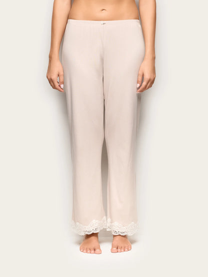 Yamamay BEIGE Women Full-Long Trousers - Basic Modal &amp; Cotton Rib SKU: PPBD193003_726 Image 02
