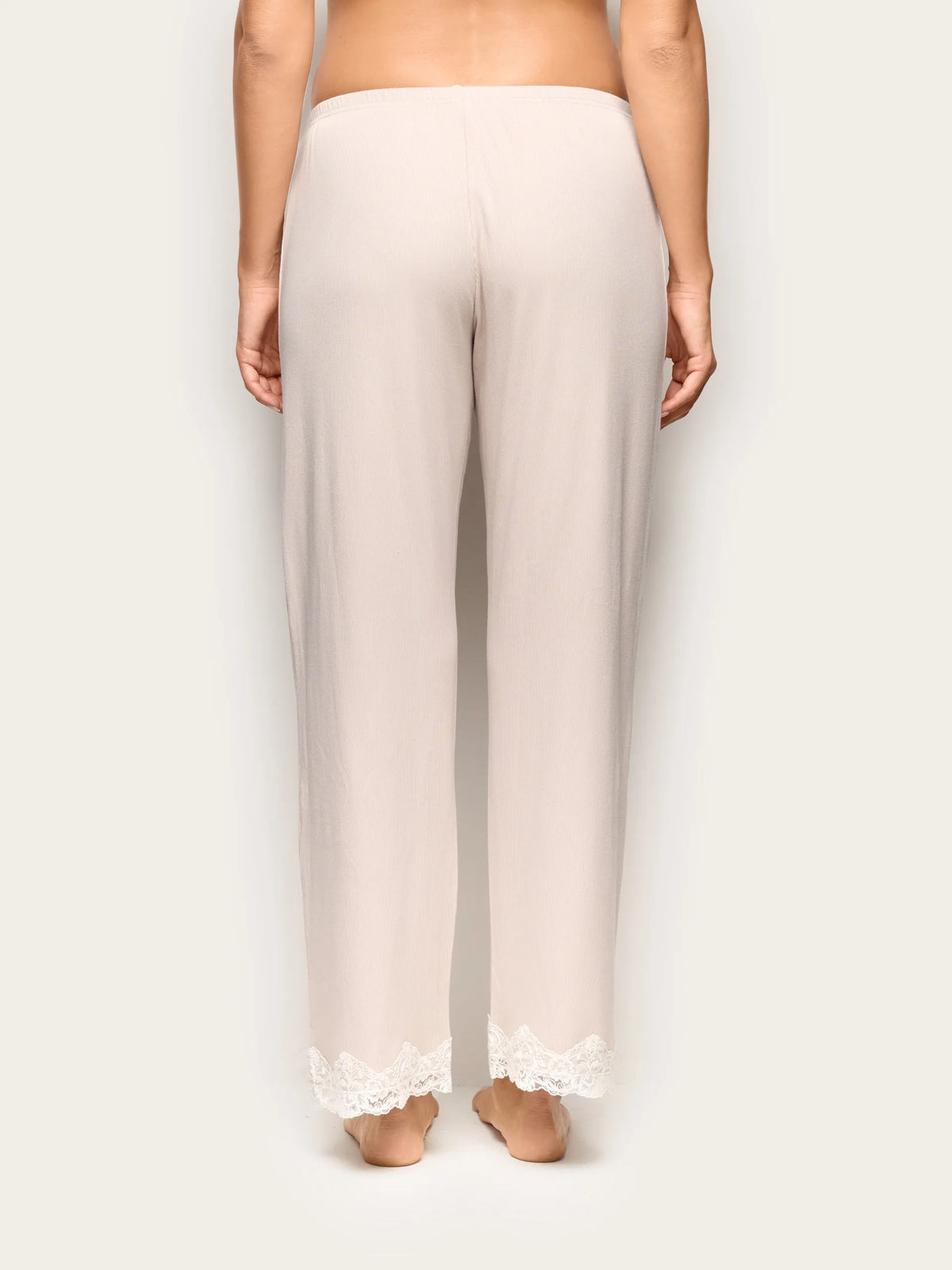 Yamamay BEIGE Women Full-Long Trousers - Basic Modal &amp; Cotton Rib SKU: PPBD193003_726 Image 04