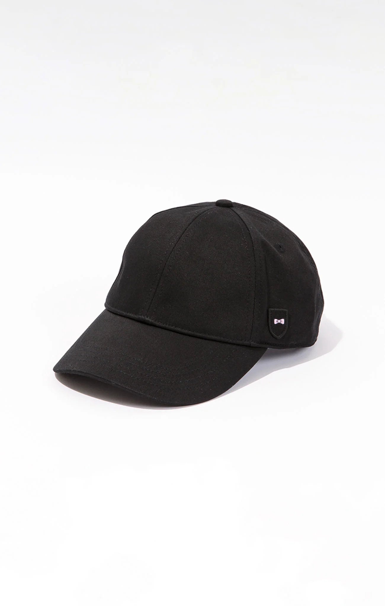 Unicolour Black Cotton Cap_01