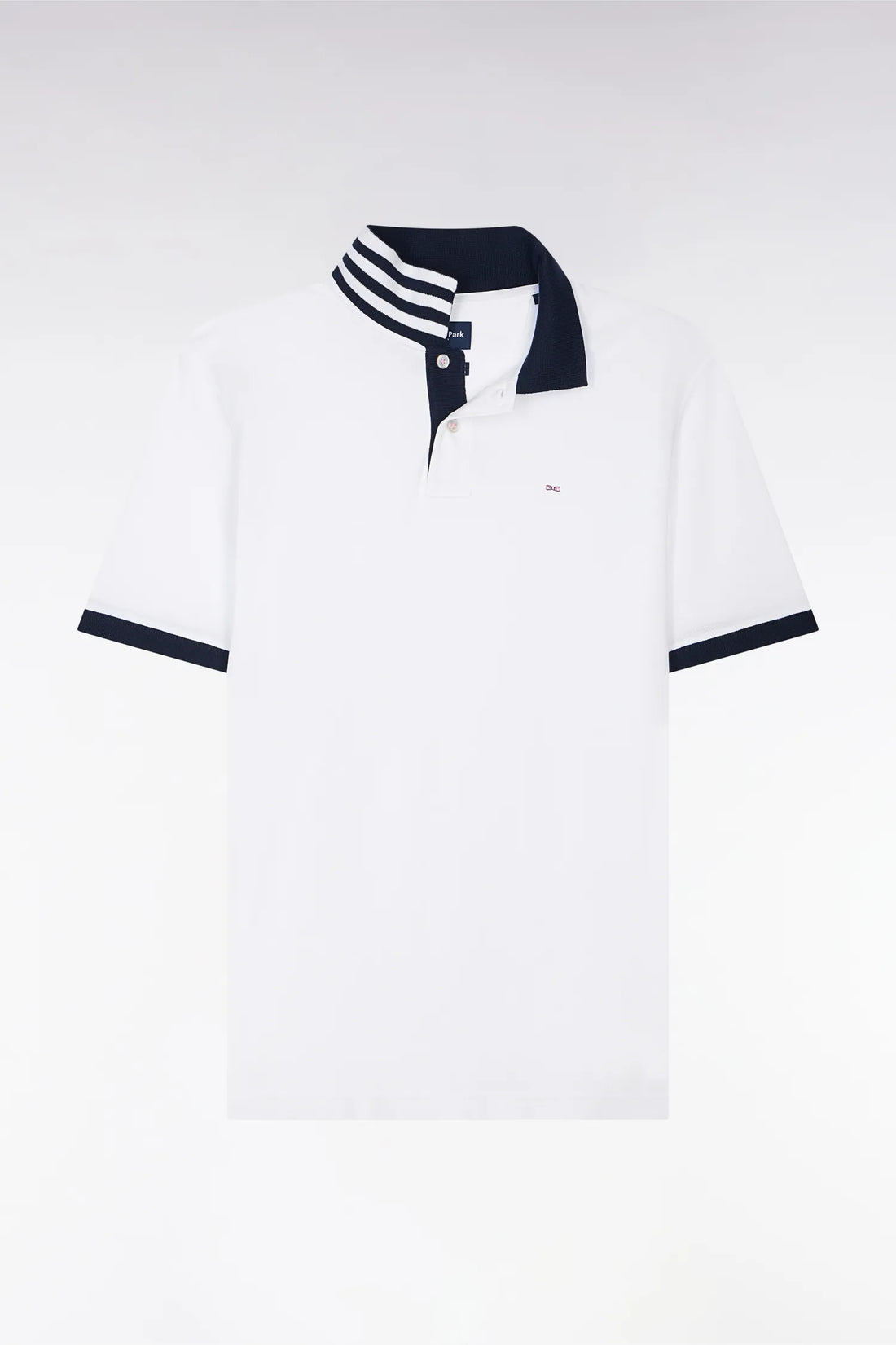 Eden Park White Men White Polo Shirt in Pima Cotton with Contrasting Details SKU: PPKNIPCE0008_BC Image 02