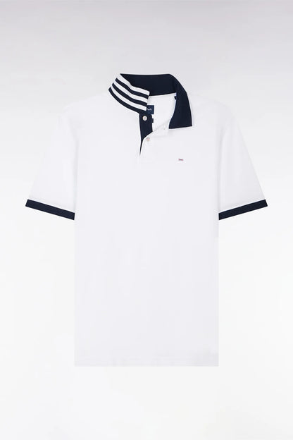 Eden Park White Men White Polo Shirt in Pima Cotton with Contrasting Details SKU: PPKNIPCE0008_BC Image 02