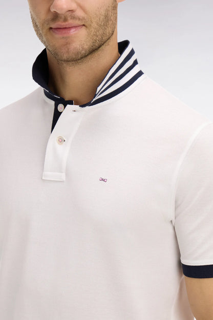 Eden Park White Men White Polo Shirt in Pima Cotton with Contrasting Details SKU: PPKNIPCE0008_BC Image 04