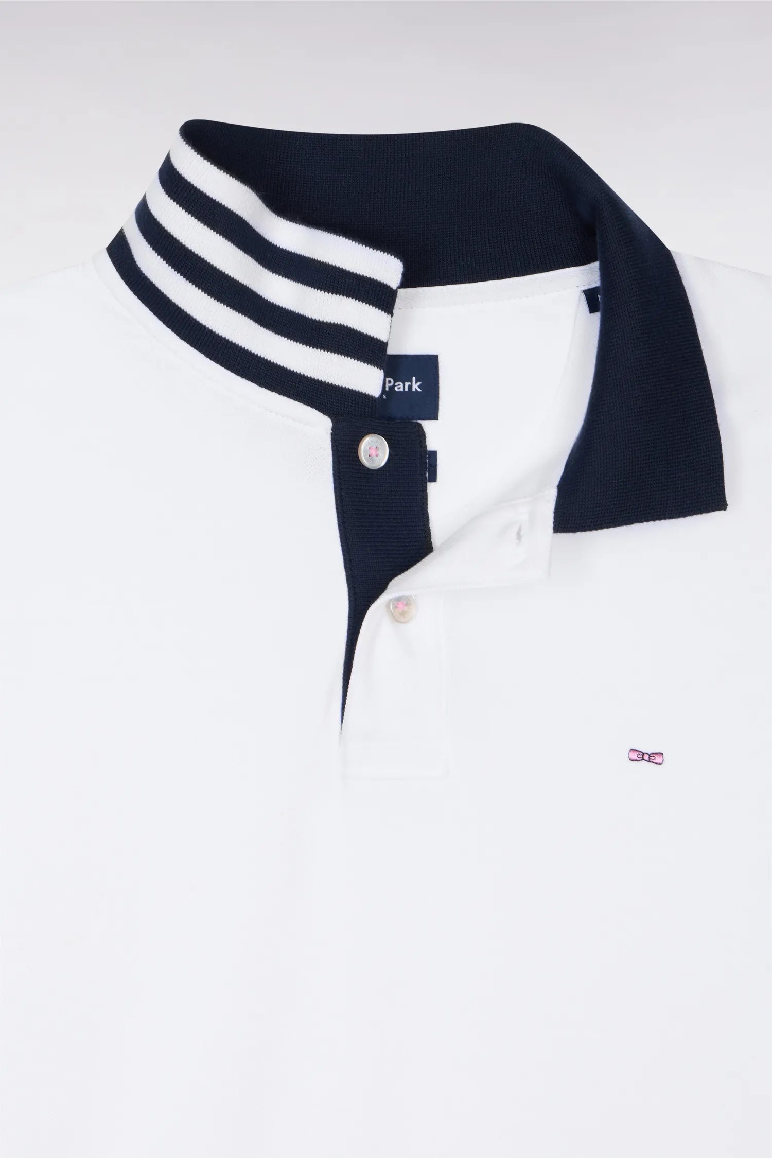 Eden Park White Men White Polo Shirt in Pima Cotton with Contrasting Details SKU: PPKNIPCE0008_BC Image 06