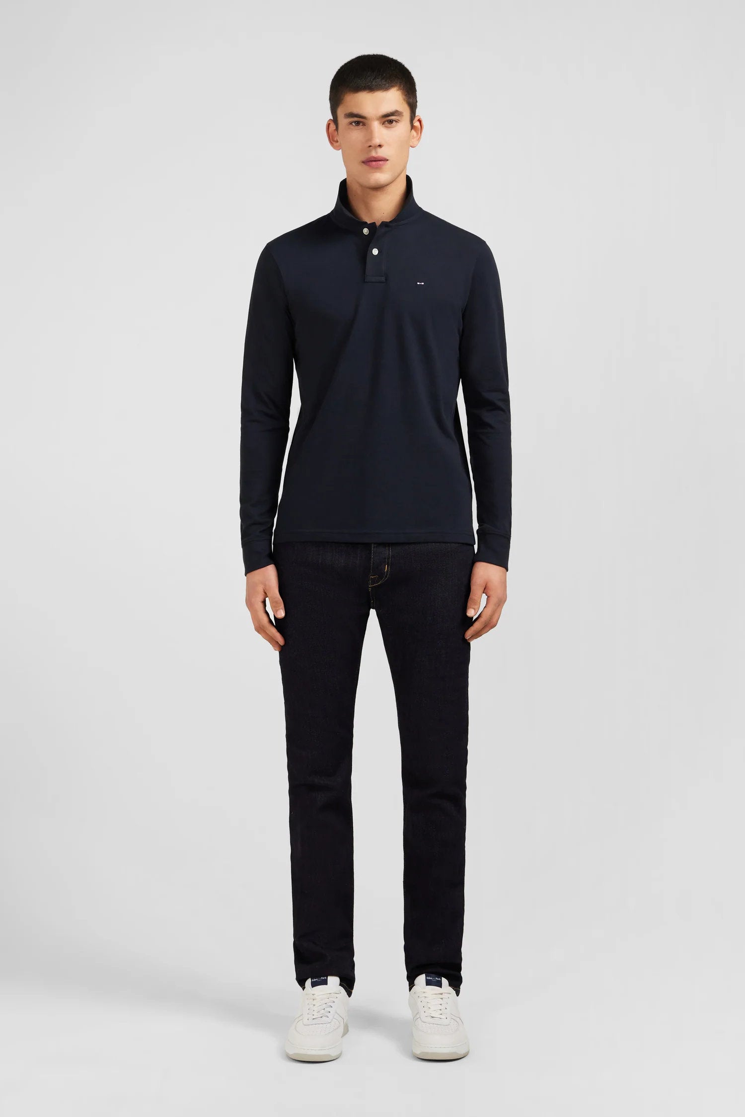 Black Cotton Polo With Contrasting Neck_02