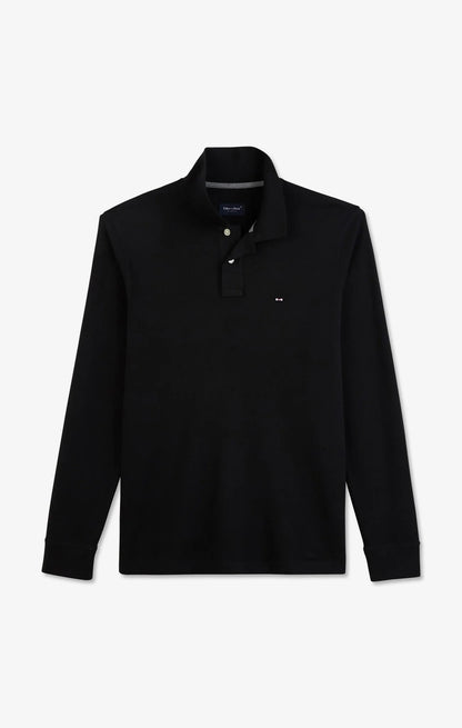 Black Cotton Polo With Contrasting Neck_04