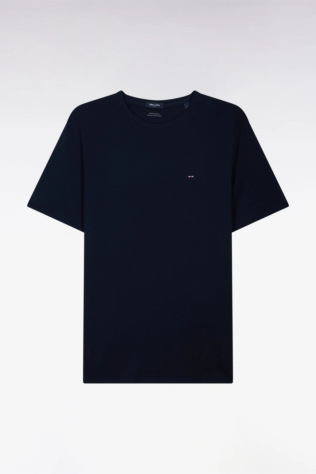 Eden Park Navy Blue Men Crew Neck Navy Blue Pima Cotton T-Shirt SKU: PPKNITCE0007_BLF Image 02