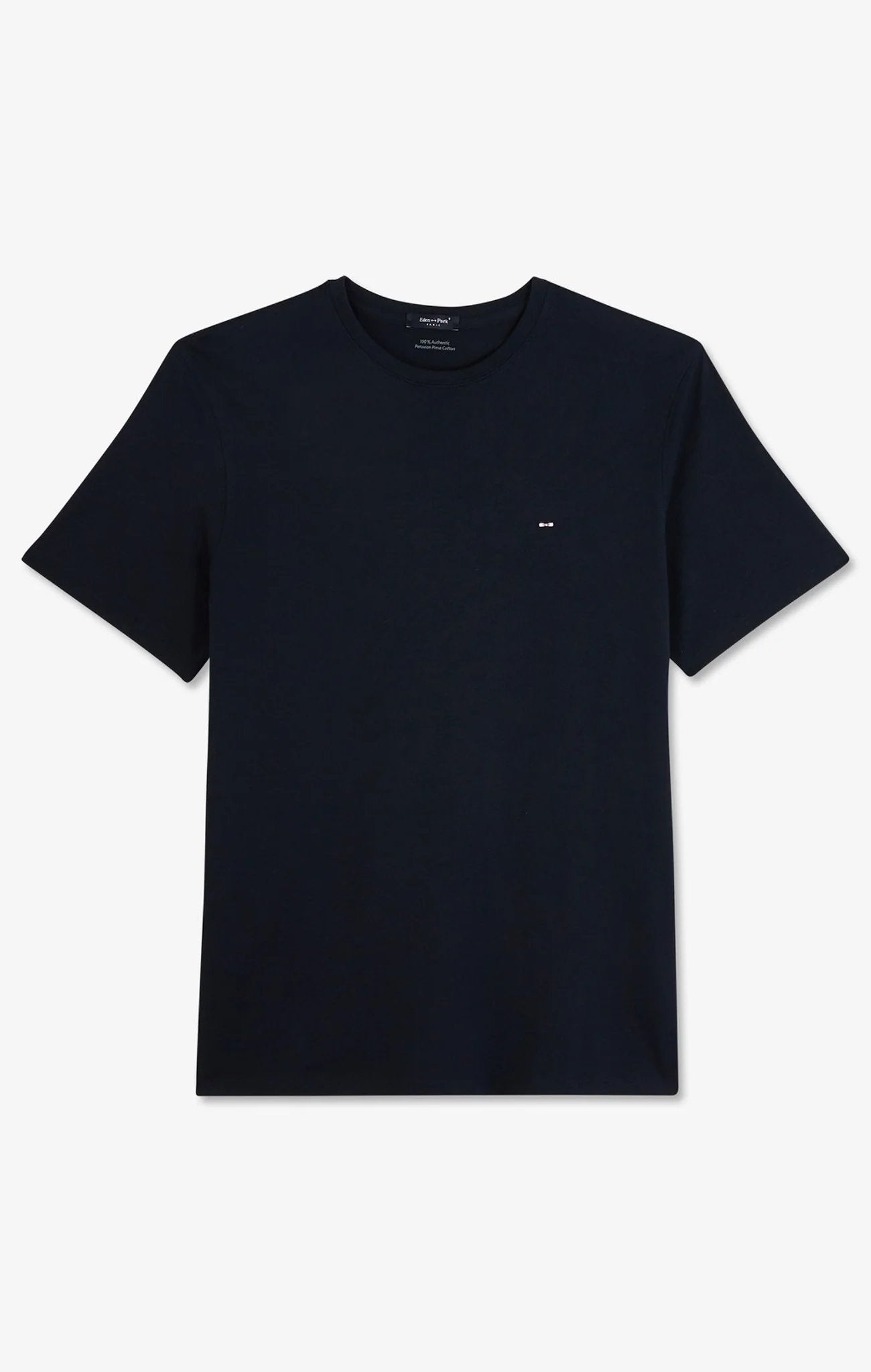 Crew Neck Navy Blue Pima Cotton T-Shirt_04