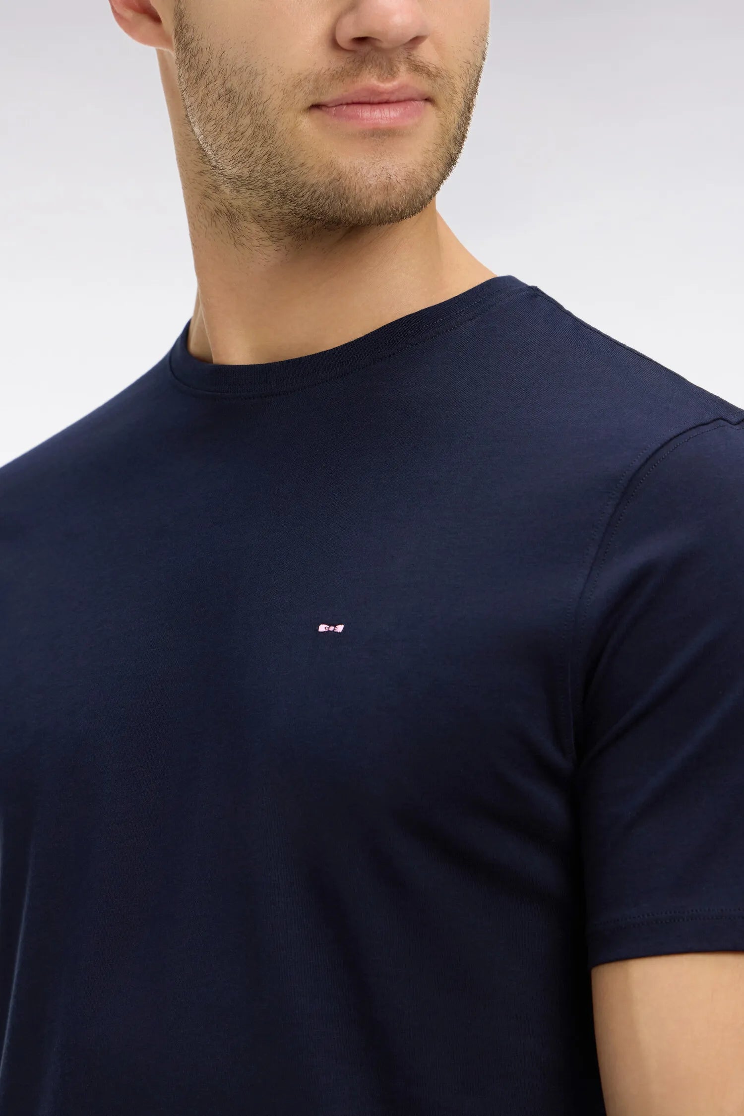 Eden Park Navy Blue Men Crew Neck Navy Blue Pima Cotton T-Shirt SKU: PPKNITCE0007_BLF Image 04