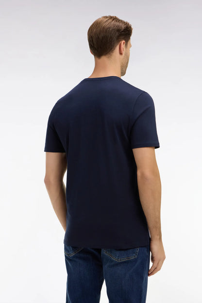Eden Park Navy Blue Men Crew Neck Navy Blue Pima Cotton T-Shirt SKU: PPKNITCE0007_BLF Image 05