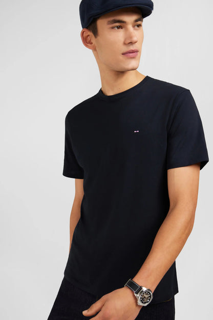 Crew Neck Black Pima Cotton T-Shirt_01