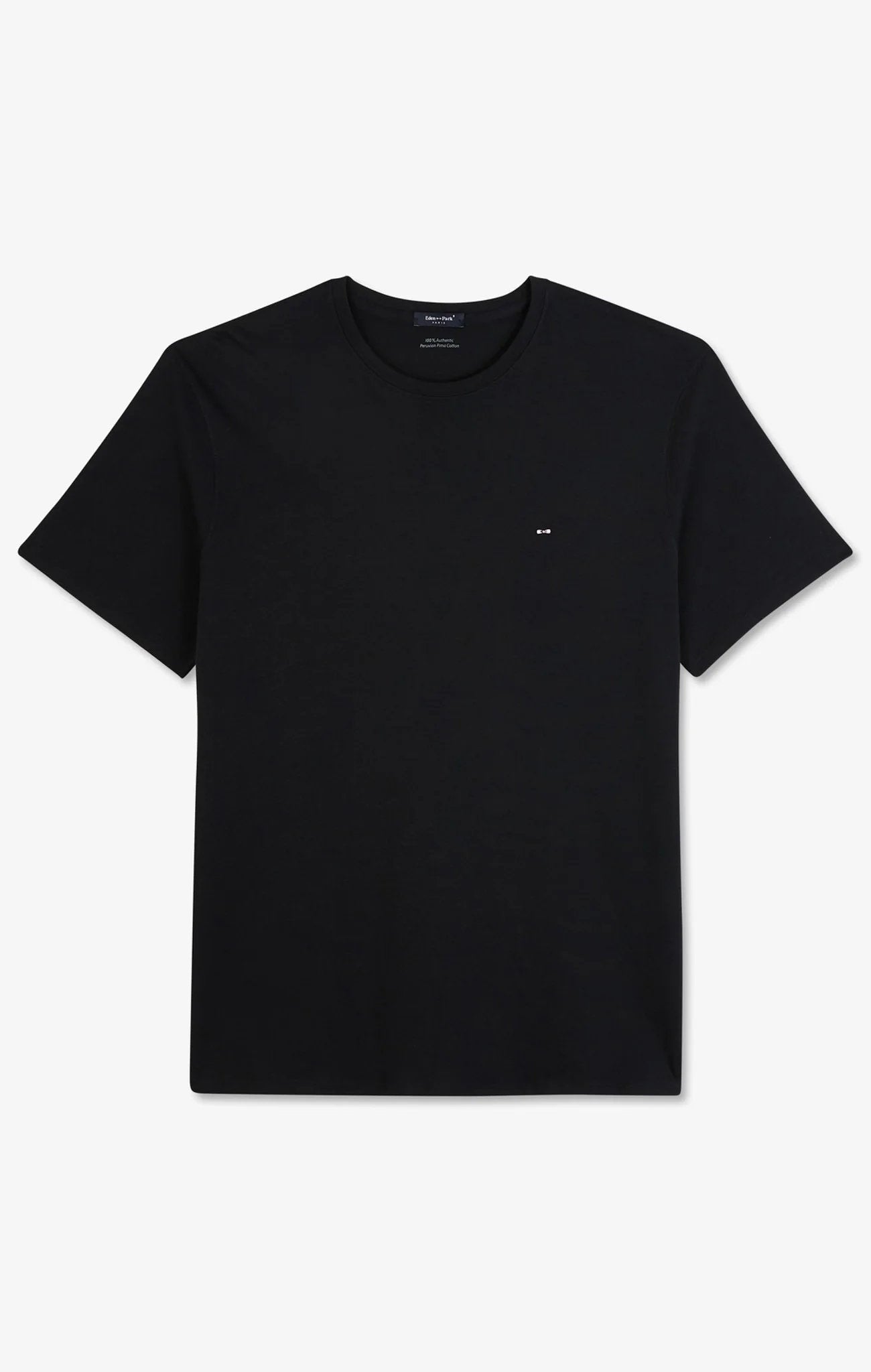 Crew Neck Black Pima Cotton T-Shirt_04