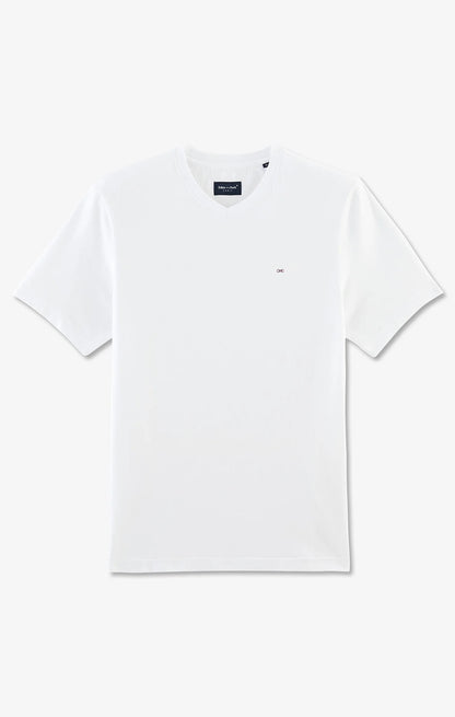 V-Neck White Light Pima Cotton T-Shirt