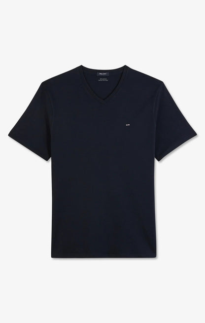 V-Neck Navy Light Pima Cotton T-Shirt_04