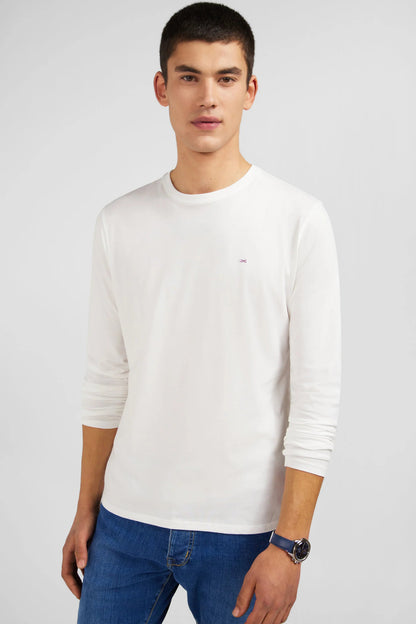 Long Sleeved White Cotton T-Shirt_01