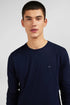 Long Sleeved Navy Blue Cotton T-Shirt_01