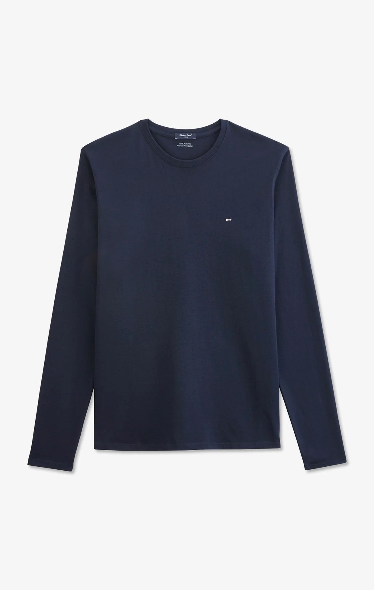 Long Sleeved Navy Blue Cotton T-Shirt_03