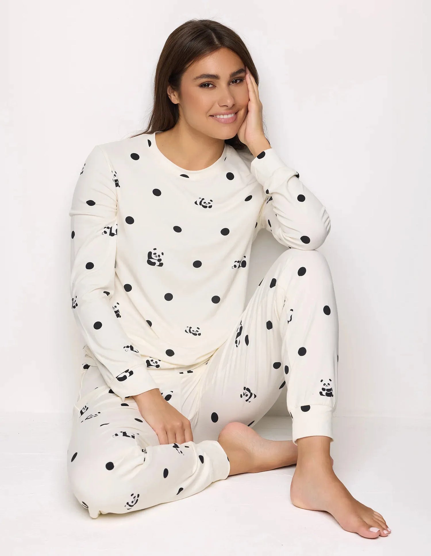 Yamamay_Printed_Long Pajamas Ð Lazy Panda_PPLD183005_128_01