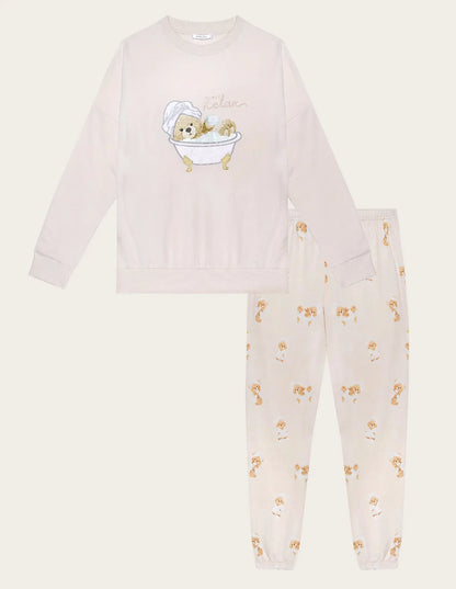 Yamamay_Almond_Long Cotton Pajamas Ð Teddy Spa Time_PPLD183007_244_05